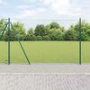 vidaXL Fence with Posts Green 59.1" x 984.3" PVC-coated steel