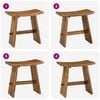 vidaXL Bathroom Stool Brown 19.69 x 11.61 x 19.88 in Solid Teak Wood