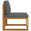 vidaXL Garden Lounge Set Natural wood, Dark grey cushions
