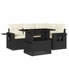 vidaXL Garden Sofa Set Black PE rattan Medium Adjustable Armrests