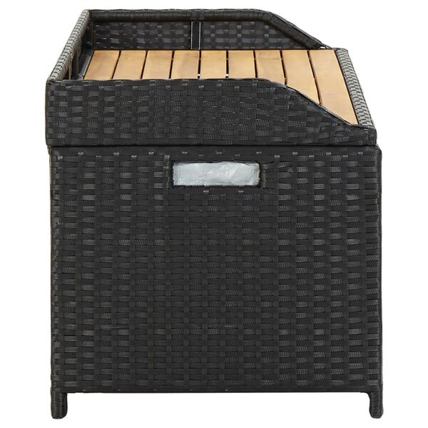 vidaXL Storage Bench Black Poly rattan 47.2 in Storage Bench
