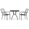 vidaXL Garden Dining Set Anthracite Steel 3 Piece Set Stackable