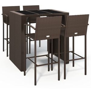 vidaXL Garden Bar Set Brown, Black