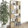 vidaXL Book Cabinet Room Divider Sonoma oak Engineered wood 73.2 in tall