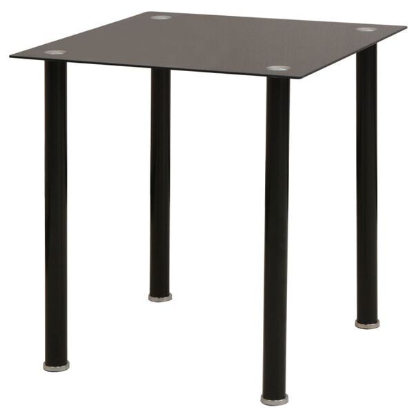vidaXL Dining Table And Chairs Black Powder-coated steel frame 5-piece set