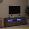 vidaXL TV Cabinet Brown Oak Engineered Wood Medium Lights TV Cabinet