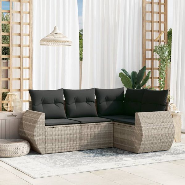 vidaXL Garden Sofa Set Light Grey, Dark Grey