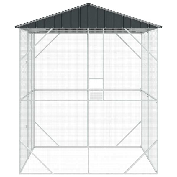 vidaXL Bird Cage Anthracite 84.65 x 81.89 x 97.24 in Galvanised Steel