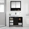 vidaXL Bathroom Cabinet with Shelf Black Oak 31.50 x 12.99 x 23.62 in