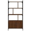 vidaXL Bookcase Brown Oak Engineered wood and steel Tall Bookcase