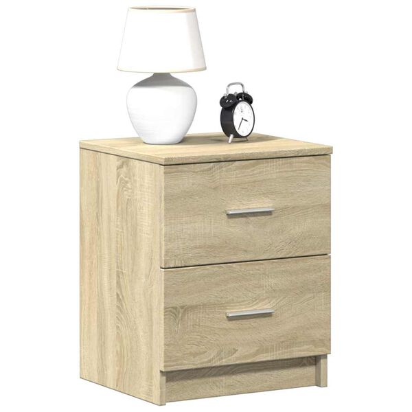 vidaXL Bedside Cabinet Set of 2 Sonoma Oak Engineered wood Medium