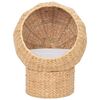 vidaXL Cat Basket Natural Seagrass, Wood Small Removable Covers