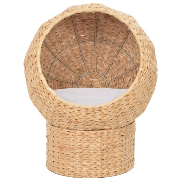 vidaXL Cat Basket Natural Seagrass, Wood Small Removable Covers