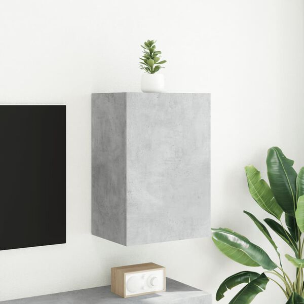 vidaXL TV Wall Cabinet Concrete grey Engineered wood 15.9 x 11.8 x 23.6 in