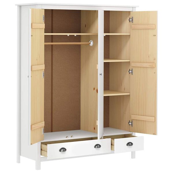 vidaXL Wardrobe White Solid Pine Wood Large Wardrobe Rectangular