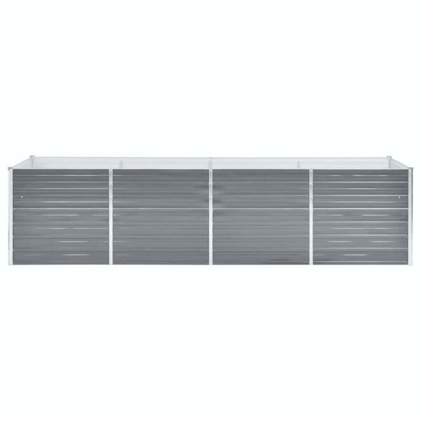 vidaXL Raised Bed Grey Galvanized Steel 126.0x31.5x30.3 in Heavy Duty