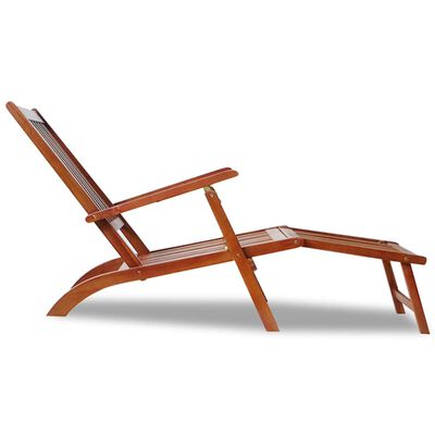 vidaXL Patio Deck Chair with Footrest Gray Wash Solid Acacia Wood