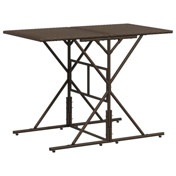 vidaXL Patio Dining Set Brown PE Rattan Stackable Garden Dining Set