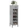 vidaXL Shoe Cabinet Concrete grey Engineered wood, iron, zinc alloy