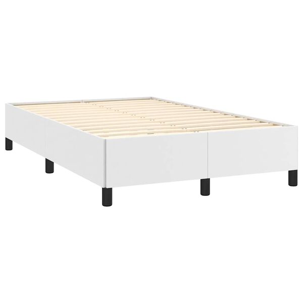 vidaXL Box Spring Bed White Faux leather Double Height-Adjustable