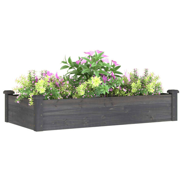 vidaXL Garden Raised Bed Grey Solid fir wood, Non-woven fabric Medium