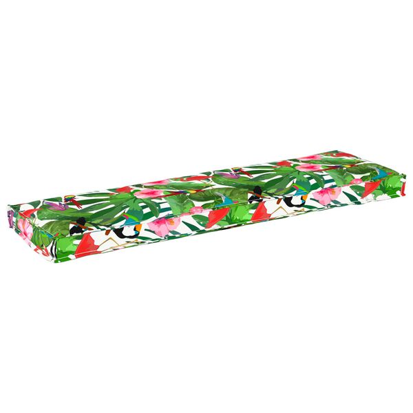 vidaXL Pallet Cushion for Bench Floral Multicolour 140 x 40 x 8 cm