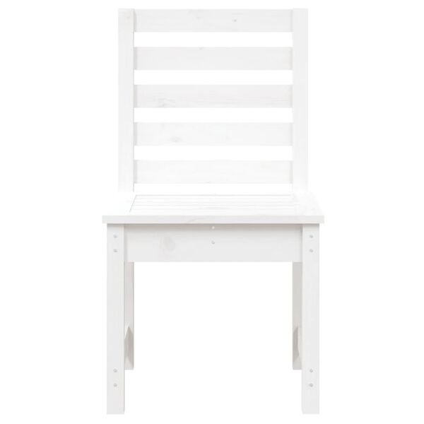 vidaXL Garden Chair Set of 2 White Solid Pine Wood Standard Durable