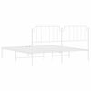 vidaXL Bed Frame White Powder-Coated Steel Queen Modern Bed Frame