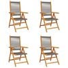 vidaXL Garden Chair Set of 4 Grey Solid acacia wood with an oil finish