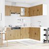 vidaXL Kitchen Cabinet Set Artisan Oak Engineered Wood and Glass Large
