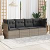vidaXL Garden Sofa Set Grey PE rattan, powder-coated steel Large