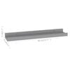 vidaXL Wall Shelf Set of 4 Grey MDF Small Wall Shelf Rectangular