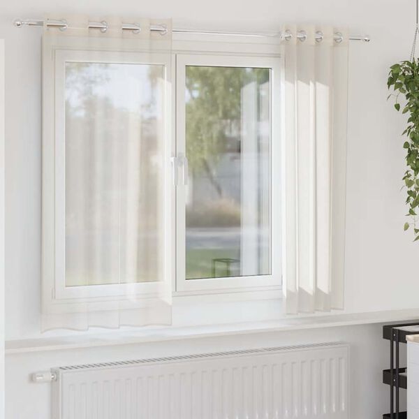vidaXL Voile Curtains with Grommets 2 pcs Cream 55.1x55.1"