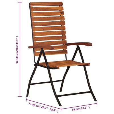 vidaXL Reclining Patio Chairs 2 pcs Solid Wood Acacia