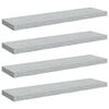 vidaXL Wall Shelf Set of 4 Concrete grey Honeycomb MDF, metal