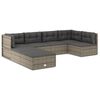 vidaXL Garden Lounge Set Grey PE rattan Modular setup