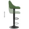 vidaXL Bar Stool Set of 2 Dark Green Velvet (100% polyester), Steel