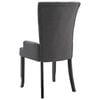 vidaXL Dining Chair Dark Grey Polyester and Oak Wood Standard Ergonomic