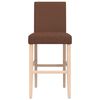 vidaXL Bar Chair Brown Solid rubber wood, fabric (100% polyester), foam