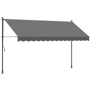 vidaXL Retractable Awning Anthracite 137.8"x59.1" Fabric and Steel
