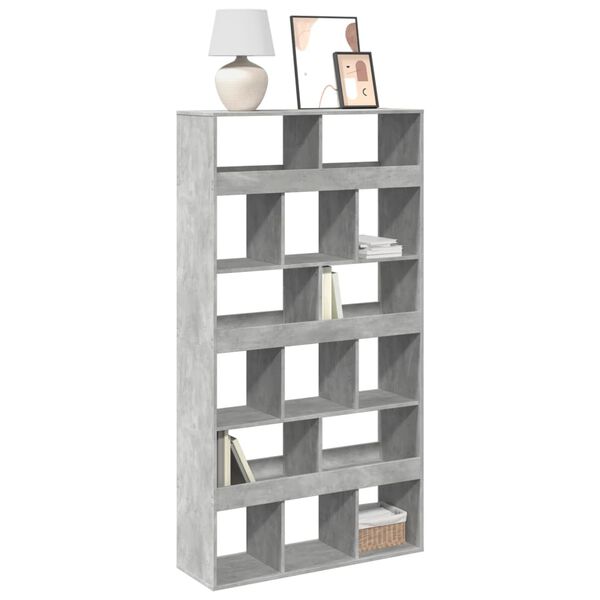 vidaXL Bookcase Concrete grey Engineered wood Medium Bookcase