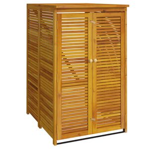vidaXL Single Garbage Bin Shed 27.6"x35"x46.1" Solid Wood Acacia