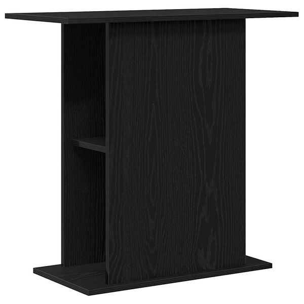 vidaXL Aquarium Stand Black Oak 29.5x14.2x28.5" Engineered Wood