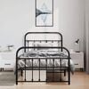 vidaXL Bed Frame Black Powder-Coated Steel Twin Bed Frame Rectangular