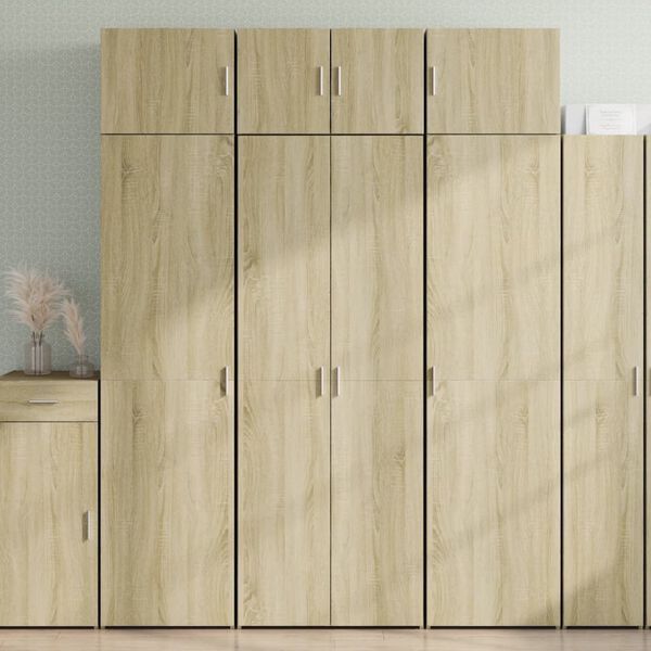 vidaXL Highboard Sonoma Oak 27.6"x16.7"x72.8" Engineered Wood