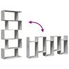 vidaXL Room Divider Bookcase Concrete grey Engineered wood 5-Tier