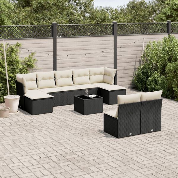 vidaXL Garden Sofa Set Black