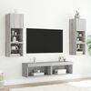 vidaXL 6 Piece TV Wall Units with LED Gray Sonoma Engineered Wood