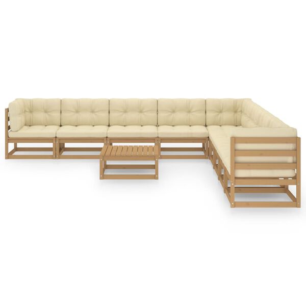 vidaXL Garden Lounge Set Honey brown Solid pinewood Large Modular