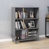 vidaXL Book Cabinet Dark grey Solid pinewood, MDF Medium Book Cabinet